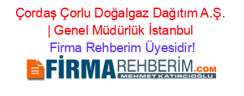 Çordaş+Çorlu+Doğalgaz+Dağıtım+A.Ş.+|+Genel+Müdürlük+İstanbul Firma+Rehberim+Üyesidir!